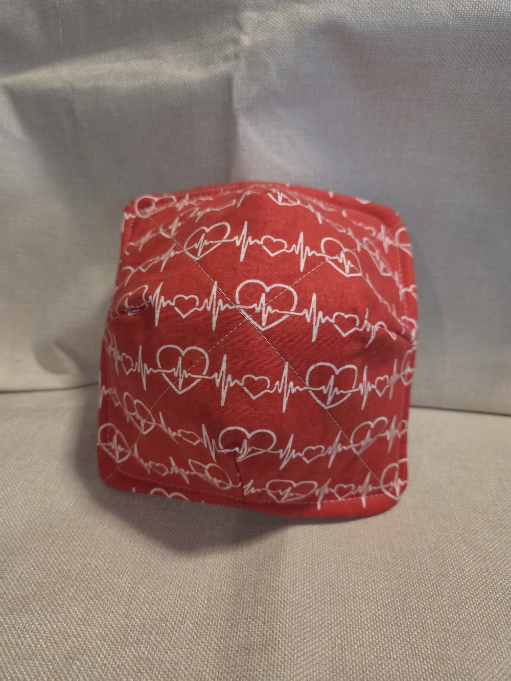 Red Heartbeat EKG Print Nurses Doctors Set Of 2